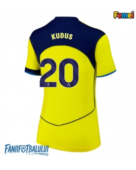 Tottenham Hotspur Mohammed Kudus #20 Tricou Fotbal Replică 2025-26 Femei Treilea